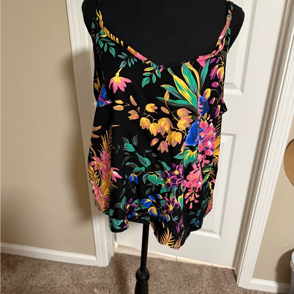 Cynthia Rowley Black Floral Camisole